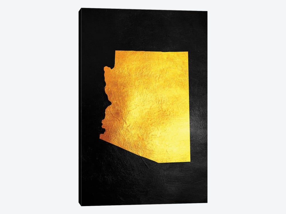 Arizona Gold Map by Adrian Baldovino 1-piece Art Print