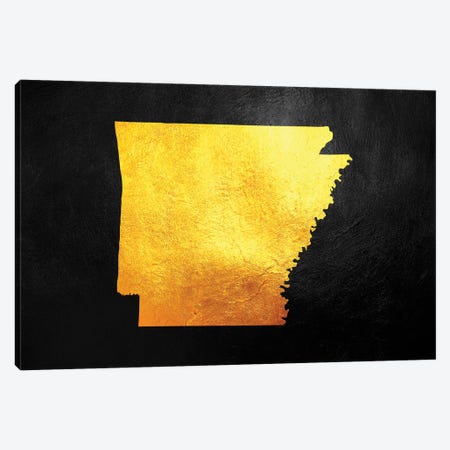 Arkansas Gold Map Canvas Print #ABV1054} by Adrian Baldovino Canvas Print