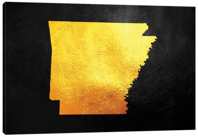 Arkansas Gold Map Canvas Art Print - Arkansas