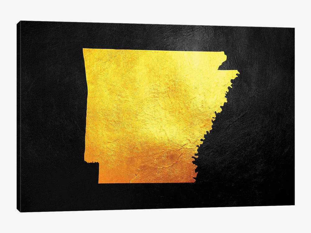 Arkansas Gold Map by Adrian Baldovino 1-piece Canvas Artwork