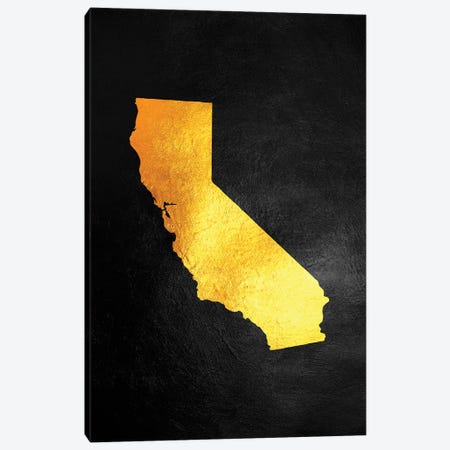 California Gold Map Canvas Print #ABV1055} by Adrian Baldovino Canvas Print