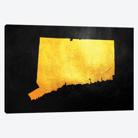 Connecticut Gold Map Canvas Print #ABV1057} by Adrian Baldovino Canvas Art Print