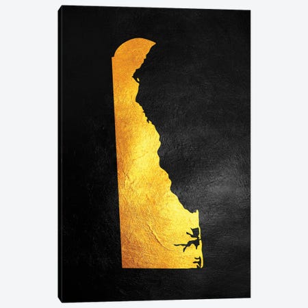 Delaware Gold Map Canvas Print #ABV1058} by Adrian Baldovino Canvas Artwork