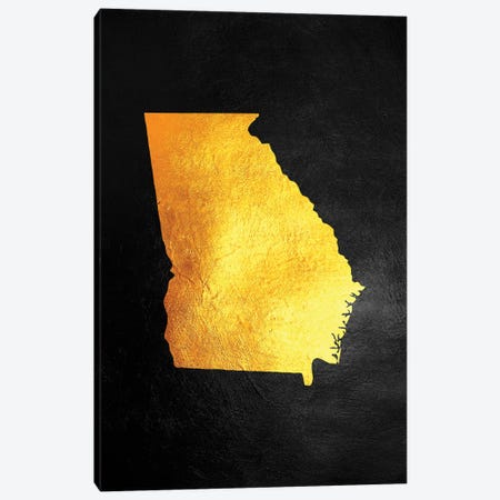 Georgia State Gold Map Canvas Print #ABV1060} by Adrian Baldovino Art Print