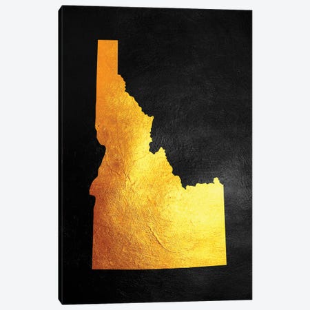Idaho Gold Map Canvas Print #ABV1062} by Adrian Baldovino Canvas Art Print