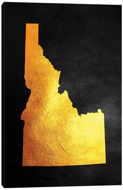 Idaho Gold Map Canvas Art Print - Idaho Art