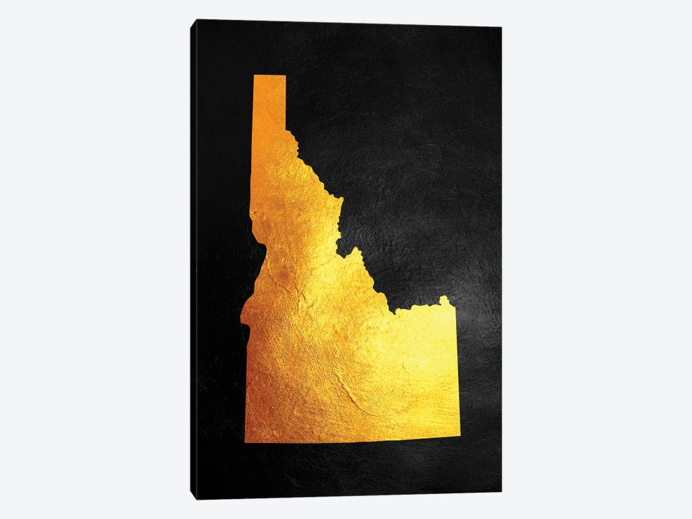 Idaho Gold Map by Adrian Baldovino 1-piece Art Print