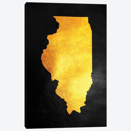 Illinois Gold Map Canvas Print #ABV1063} by Adrian Baldovino Art Print