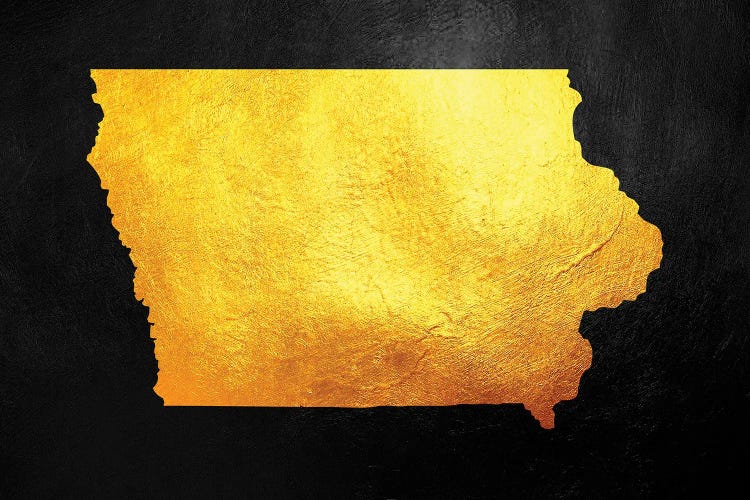 Iowa Gold Map by Adrian Baldovino wall art