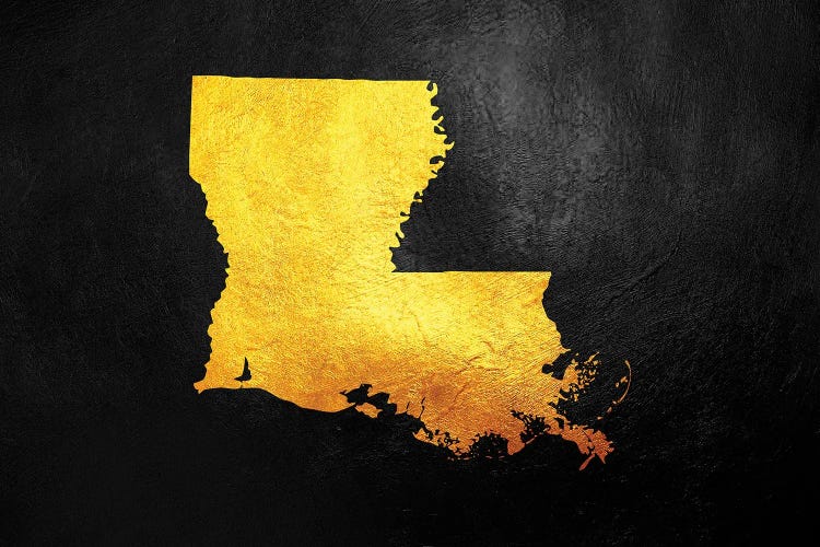 Louisiana Gold Map by Adrian Baldovino wall art