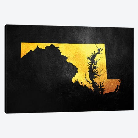 Maryland Gold Map Canvas Print #ABV1070} by Adrian Baldovino Canvas Wall Art