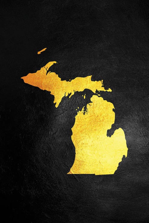 Michigan Gold Map by Adrian Baldovino wall art