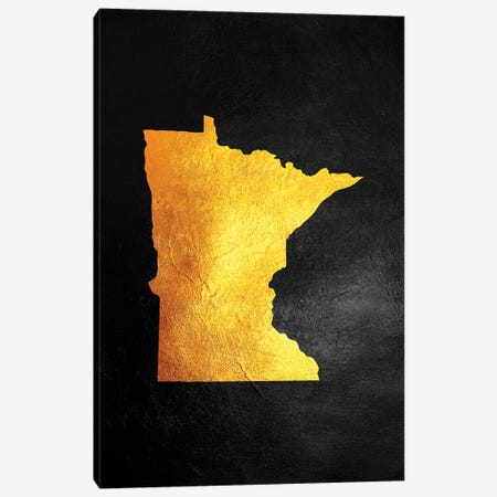 Minnesota Gold Map Canvas Print #ABV1073} by Adrian Baldovino Canvas Wall Art