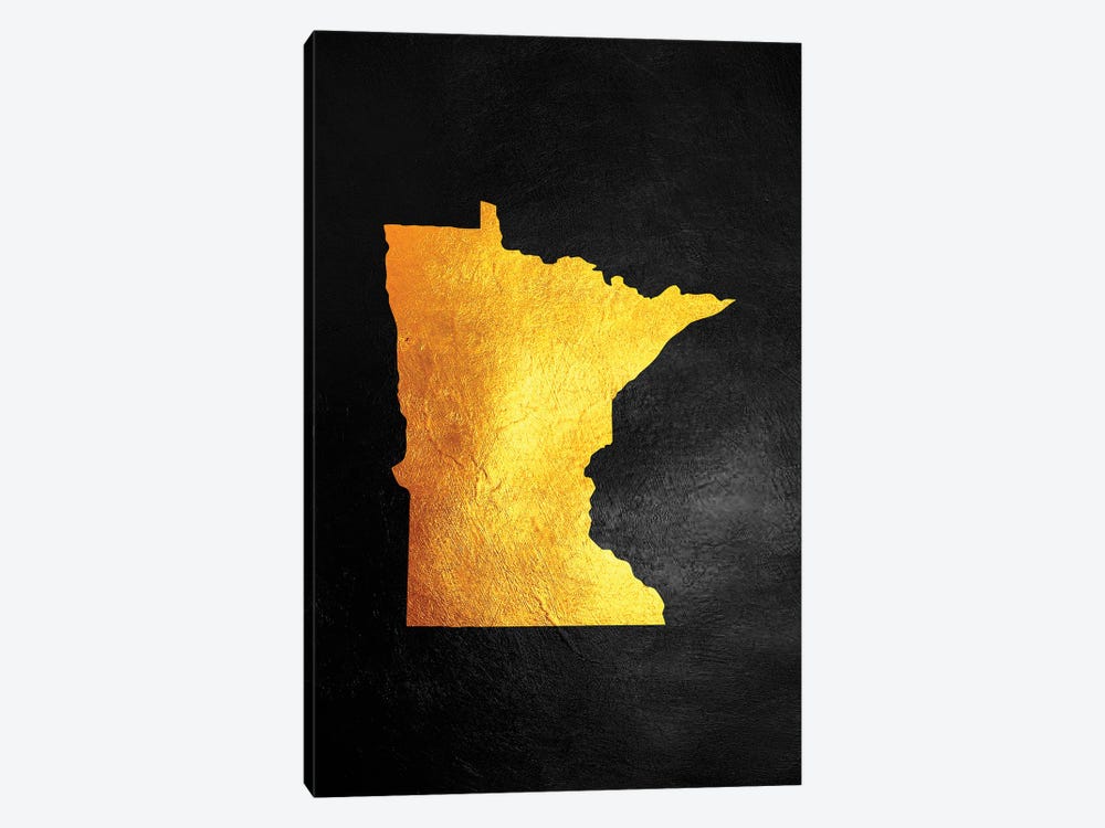 Minnesota Gold Map by Adrian Baldovino 1-piece Canvas Art Print