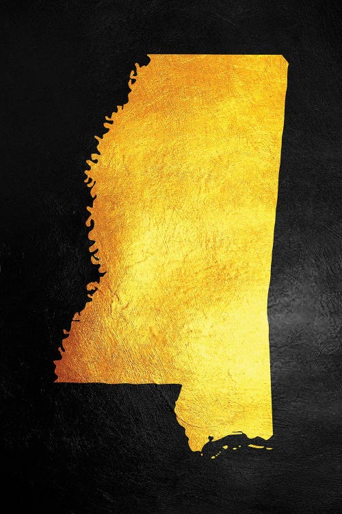 Mississippi Gold Map by Adrian Baldovino wall art