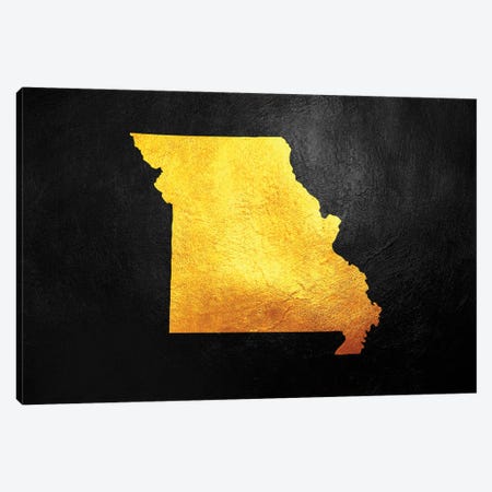 Missouri Gold Map Canvas Print #ABV1075} by Adrian Baldovino Canvas Art Print