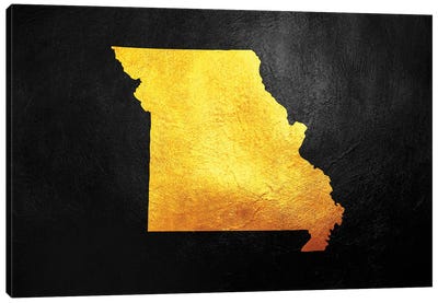 Missouri Gold Map Canvas Art Print - Missouri Art