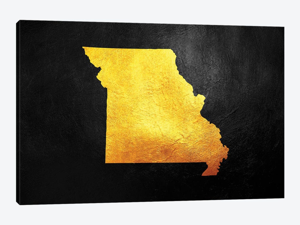 Missouri Gold Map by Adrian Baldovino 1-piece Canvas Print