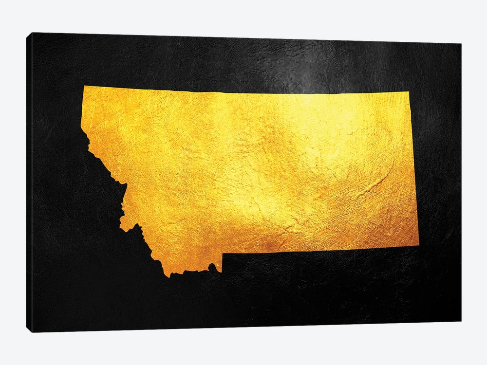 Montana Gold Map by Adrian Baldovino 1-piece Canvas Artwork