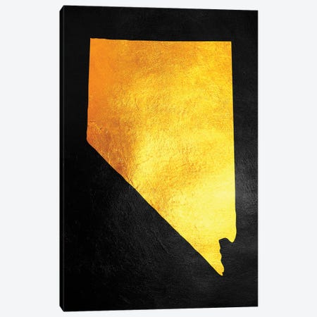 Nevada Gold Map Canvas Print #ABV1078} by Adrian Baldovino Canvas Artwork