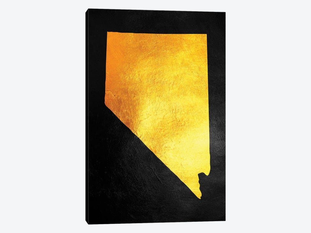 Nevada Gold Map by Adrian Baldovino 1-piece Canvas Art