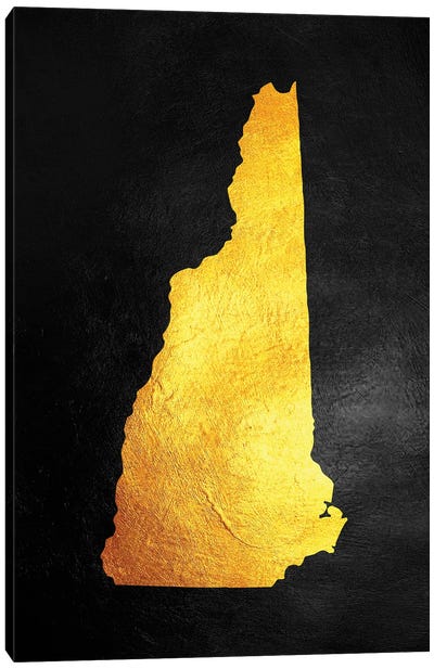 New Hampshire Gold Map Canvas Art Print - New Hampshire Art