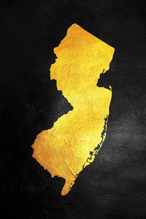 New Jersey Gold Map by Adrian Baldovino wall art