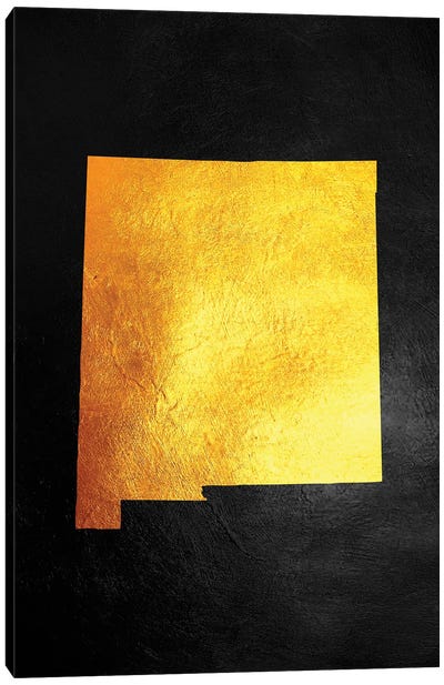 New Mexico Gold Map Canvas Art Print - Adrian Baldovino