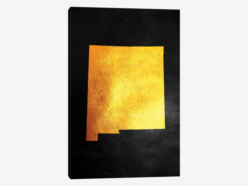 New Mexico Gold Map by Adrian Baldovino 1-piece Canvas Wall Art