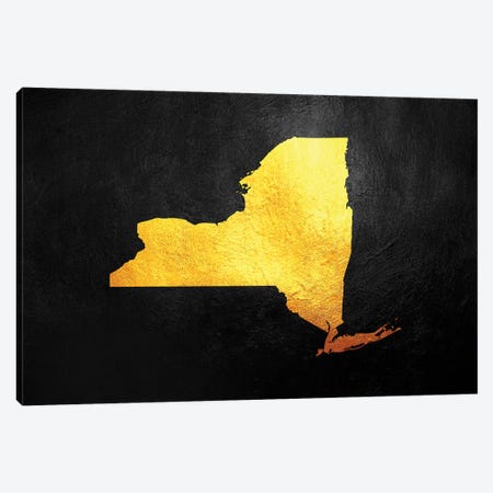New York Gold Map Canvas Print #ABV1082} by Adrian Baldovino Canvas Print