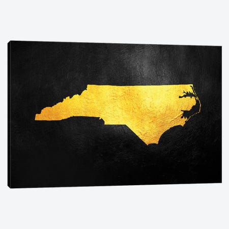 North Carolina Gold Map Canvas Print #ABV1083} by Adrian Baldovino Art Print