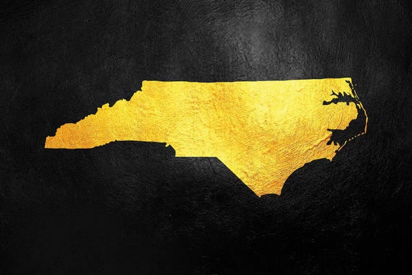 North Carolina: North Carolina Gold Map by Adrian Baldovino