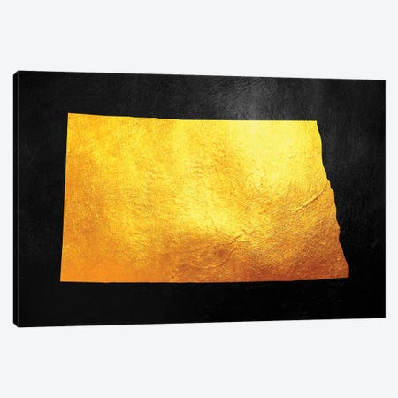 North Dakota Gold Map Canvas Print #ABV1084} by Adrian Baldovino Canvas Artwork