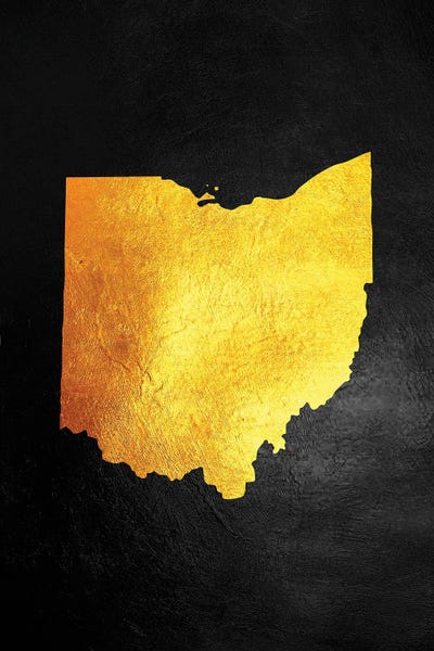 Ohio Gold Map by Adrian Baldovino art print