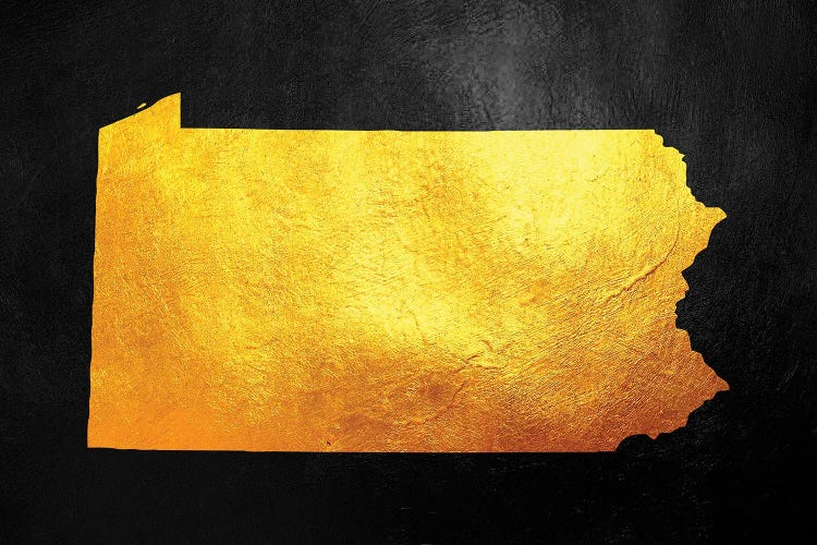 Pennsylvania Gold Map by Adrian Baldovino wall art