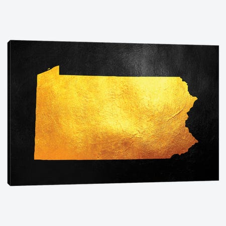 Pennsylvania Gold Map Canvas Print #ABV1088} by Adrian Baldovino Canvas Print