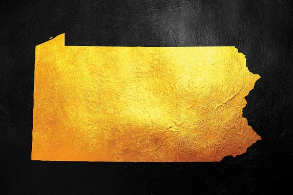 Pennsylvania: Pennsylvania Gold Map by Adrian Baldovino