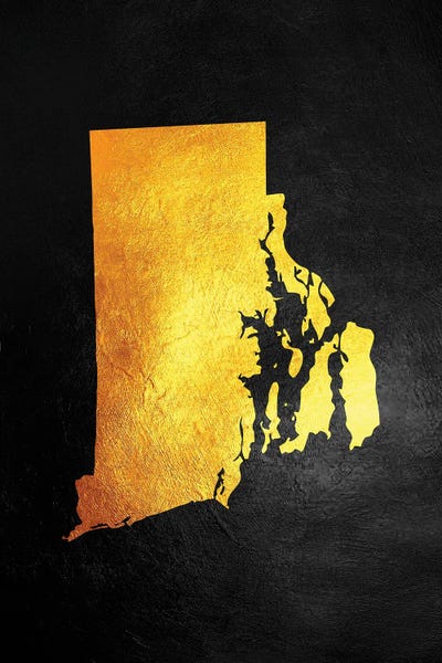 Rhode Island: Rhode Island Gold Map by Adrian Baldovino