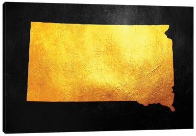 South Dakota Gold Map Canvas Art Print