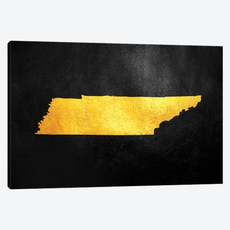 Tennessee Gold Map Canvas Print #ABV1092} by Adrian Baldovino Canvas Art