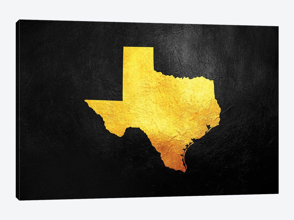 Texas Gold Map by Adrian Baldovino 1-piece Art Print
