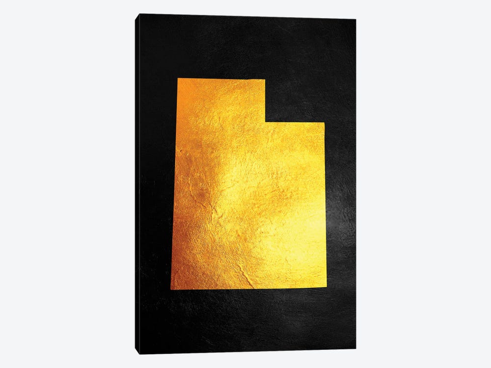 Utah Gold Map by Adrian Baldovino 1-piece Canvas Art