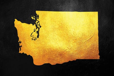 Washington State Gold Map by Adrian Baldovino canvas print