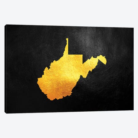 West Virginia Gold Map Canvas Print #ABV1099} by Adrian Baldovino Canvas Wall Art