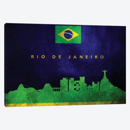 Rio De Janeiro Brazil Skyline Canvas Print #ABV109} by Adrian Baldovino Canvas Wall Art