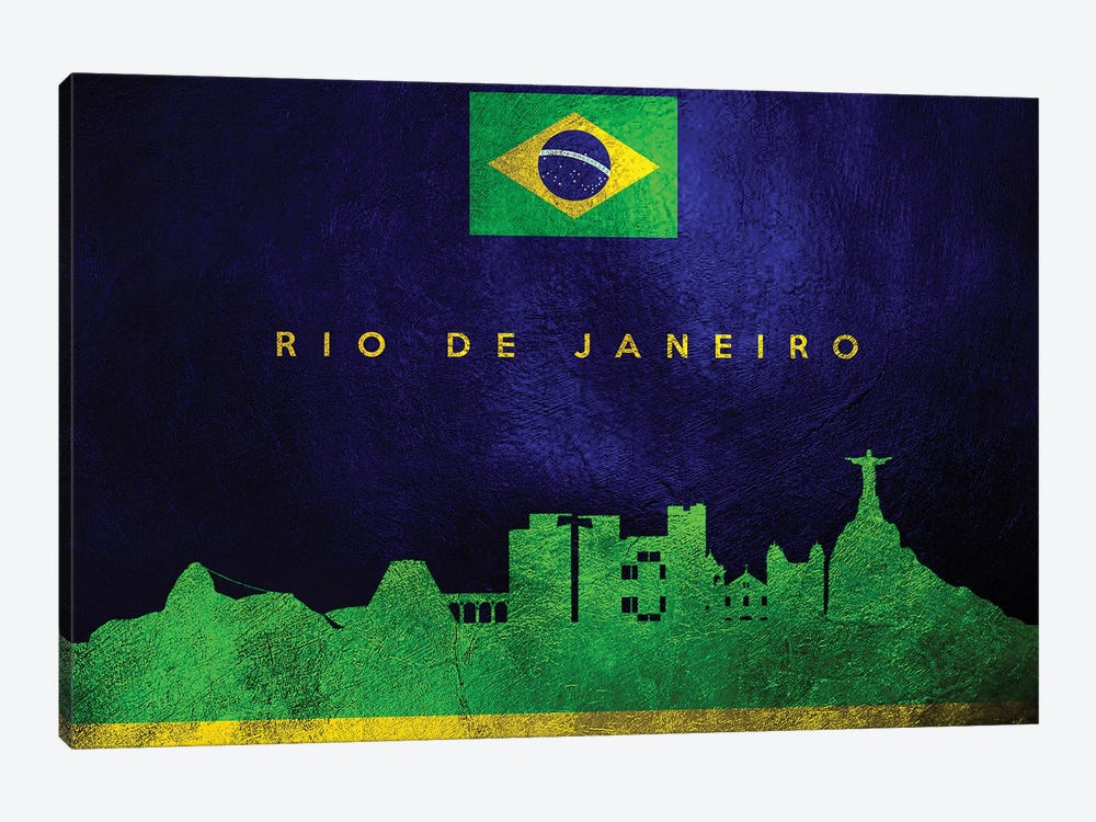 Rio De Janeiro Brazil Skyline by Adrian Baldovino 1-piece Canvas Art
