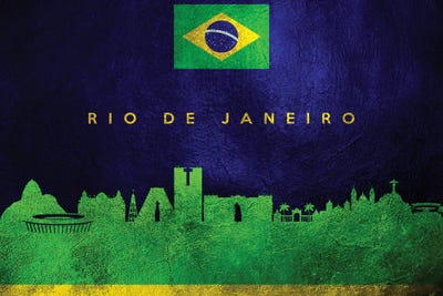 Rio De Janeiro Brazil Skyline II by Adrian Baldovino canvas print