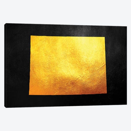 Wyoming Gold Map Canvas Print #ABV1101} by Adrian Baldovino Canvas Artwork