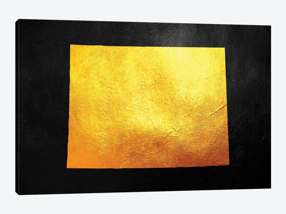 Wyoming Gold Map by Adrian Baldovino 1-piece Canvas Art Print