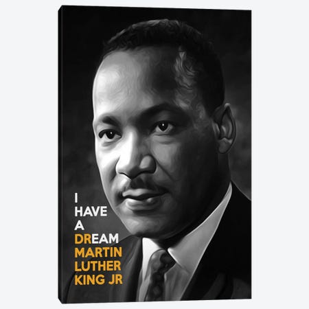 Martin Luther King - I Have A Dream Canvas Print #ABV1105} by Adrian Baldovino Canvas Art Print